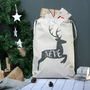 Personalised Reindeer Name Christmas Sack, thumbnail 1 of 2