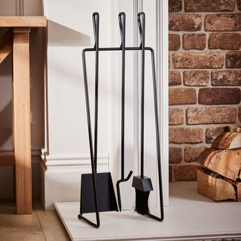 Black And Brass Effect Fireplace Set, 2 of 7