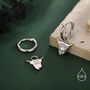 Sterling Silver Highland Cow Huggie Hoops, thumbnail 6 of 12