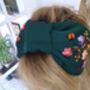 Hand Embroidered Floral Red Headband, thumbnail 7 of 8
