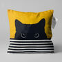 Cushion Cover With Hidden Black Cat On The Yellow, thumbnail 1 of 7