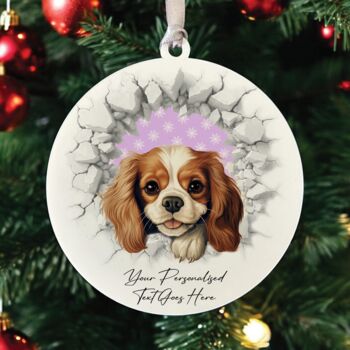 Personalised Christmas King Charles Spaniel Break Through, 3 of 10