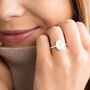 Mother Of Pearl Personalised Initial Oval Ring, thumbnail 1 of 12
