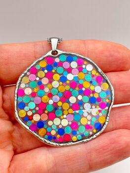 Statement Disco Necklace With Colourful Glitter, 3 of 12