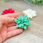 Christmas Poinsettia Flower Tealight Candles Set Of Three, thumbnail 5 of 9