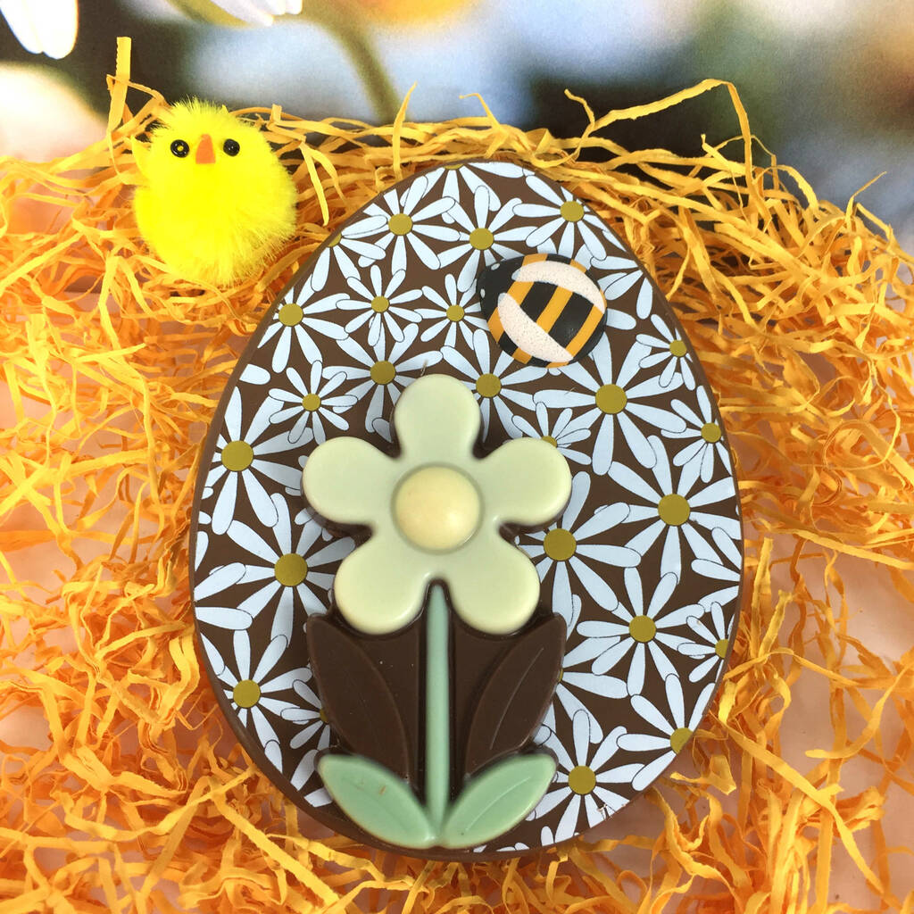 Milk Chocolate Easter Egg Gift With Daisy And Bee By Cocoapod