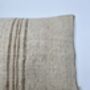 Oblong, Natural, Hemp, Neutral, Woven, Grain Sack, Striped Cushion With Cotton Reverse Duo Of Brown Stripes, thumbnail 2 of 5