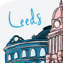 Leeds Skyline Landmarks Print, thumbnail 5 of 5