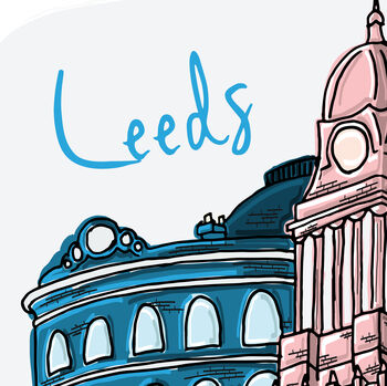 Leeds Skyline Landmarks Print, 5 of 5