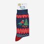 Men's Bamboo Socks T Rex Christmas Tree Navy, thumbnail 5 of 5