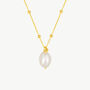 Baroque Keshi Pearl Gold Pendant Beaded Chain Necklace, thumbnail 2 of 7