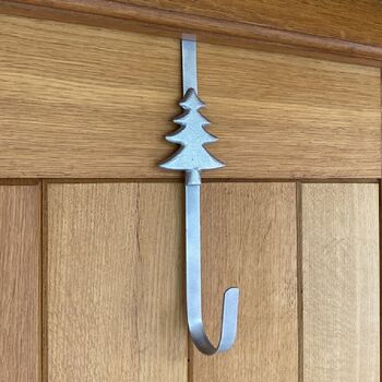 Silver Christmas Tree Wreath Door Hanger, 2 of 7