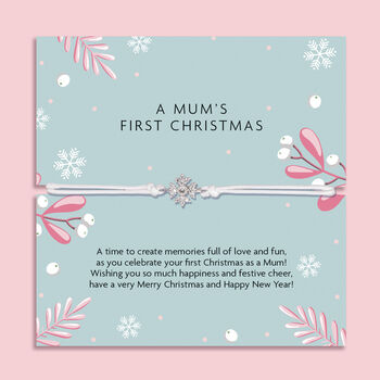 A Mums First Christmas Wreath Bracelet In White Soft Pouch, 2 of 12