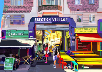 Brixton Village Entrance, London Illustration Art Print, 2 of 2