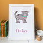 Personalised Children's Cat Print With Optional Frame, thumbnail 1 of 3