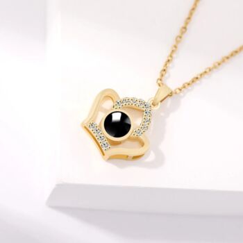 Custom Hidden Photo Projection Embellished Imperial Crown Necklace, 5 of 5