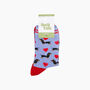 Sausage Dogs Heart Balloon Bamboo Socks In Blue, thumbnail 3 of 4
