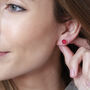 Gemstone Stud Earrings In Rose Gold Vermeil Plated, thumbnail 7 of 12