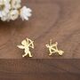 Sterling Silver Cupid And Bow And Arrow Stud Earrings, thumbnail 6 of 12