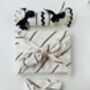 Monochrome Stripe Luxury Reusable Fabric Wrapping, thumbnail 3 of 5