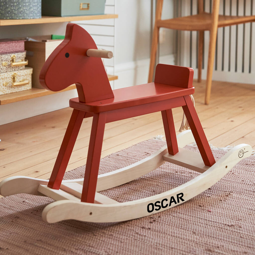 Personalised Wooden Rocking Horse Toy, 1 of 7