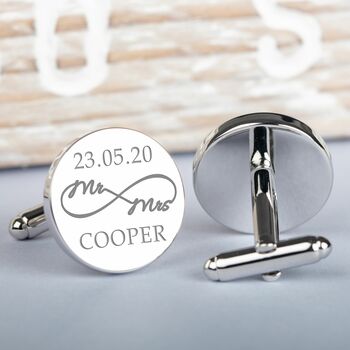 Personalised 'Mr And Mrs' Infinity Cufflinks, 4 of 4