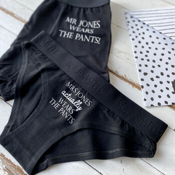 Who Wears The Pants His And Hers Personalised Underwear, 2 of 2