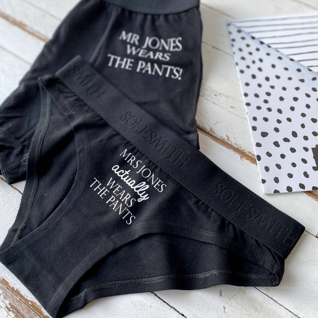 Who Wears The Pants His And Hers Personalised Underwear By