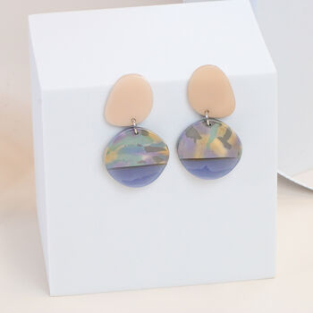 Acrylic Marble Print Earrings, 5 of 9