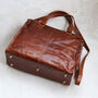 Tan Leather Women's Luxury Travel Bag, thumbnail 5 of 6