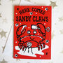 Sandy Claws Funny Christmas Card Pack Or Five Or 10, thumbnail 2 of 2