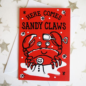 Sandy Claws Funny Christmas Card Pack Or Five Or 10, 2 of 2