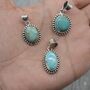 Turquoise Pendant: Sterling Silver, December Birthstone, thumbnail 1 of 7