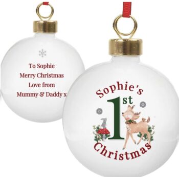 Personalised First Christmas' Bauble, 2 of 3