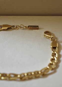 5mm Figaro Chain Bracelet 18 K Gold Plated Adjustable Gift, 3 of 5