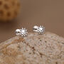 Sterling Silver Cute Sun Stud Earrings 16 G Flat Back Labret, thumbnail 4 of 10