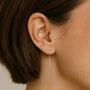Bar Chain Rose Gold Plate Silver Threader Drop Earrings, thumbnail 1 of 9