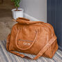 Personalised Faux Leather Overnight Bag In Brown, thumbnail 5 of 11