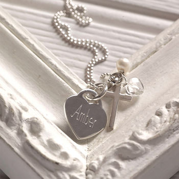 Personalised Sterling Silver Christening Necklace, 3 of 8