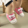 Cute Converse Style Baby 1st Shoes In A Gift Box Pink, Perfect Christmas Gift For Baby, thumbnail 1 of 2