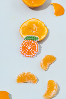 Make Your Own Orange Brooch Cross Stitch Kit, 5 of 6