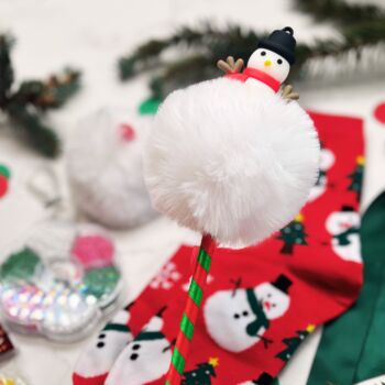 Kids And Tween Christmas Craft Gift – Festive Socks, Crafts, Pen And Reindeer Keyring, 5 of 9