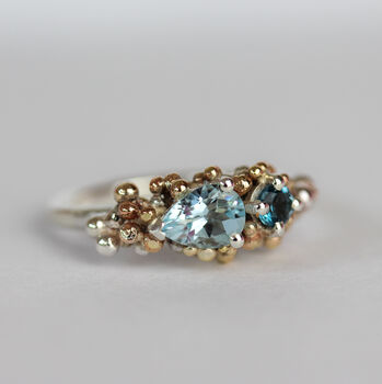Handcrafted Aquamarine And London Blue Topaz Ring, 2 of 5