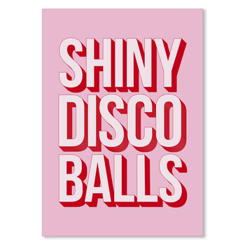 Shiny Disco Balls Typography Poster, 2 of 8