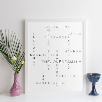Personalised Family Names Print Crossword Gift, 8 of 11