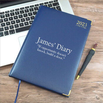 Personalised A4 Diary With Your Own Message Or Quote, 3 of 6