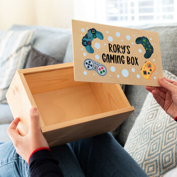 Personalised Gaming Box With Sliding Lid Gift For Gamer, 4 of 5