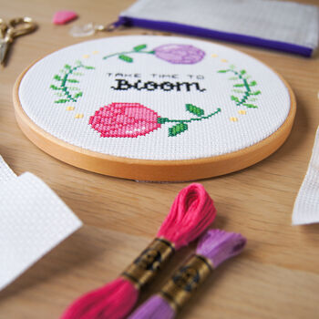'Take Time To Bloom' Cross Stitch Kit, 3 of 5