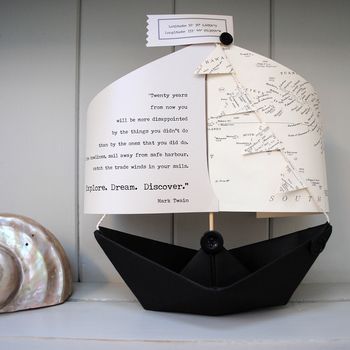 Personalised Nautical Chart Paper Boat Card, 8 of 12