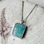 The Rectangle Amazonite Necklace, Silver, thumbnail 1 of 9